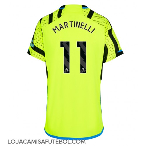 Camisa de Futebol Arsenal Gabriel Martinelli #11 Equipamento Secundário Mulheres 2023-24 Manga Curta